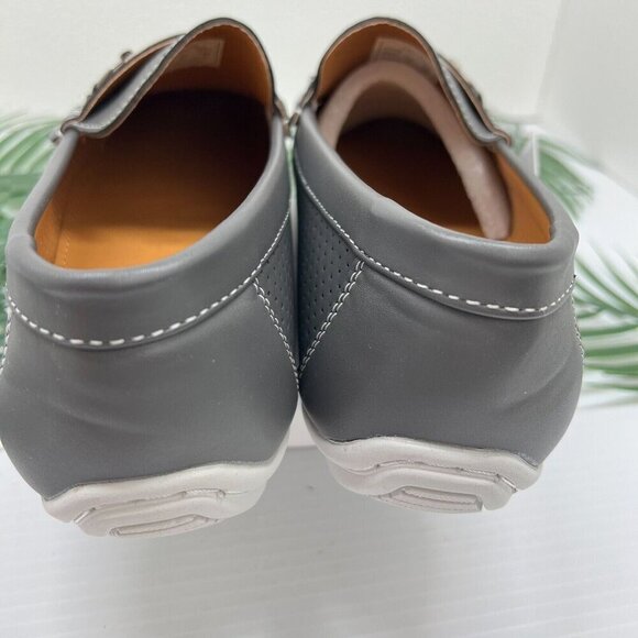 Aston Marc Men's Grey Perforated Moccasin Toe Driving Loafers Size 11 NWB - Picture 8 of 12